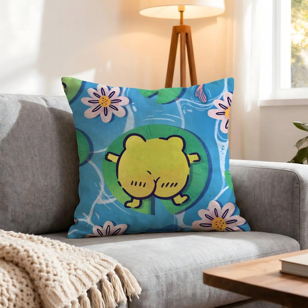 Animal Cute Frog Cushion Cover 1Pcs Decorative Covers Soft Cushion Case For Sofa Couch Decor 40X40 45X45 Pillowcases