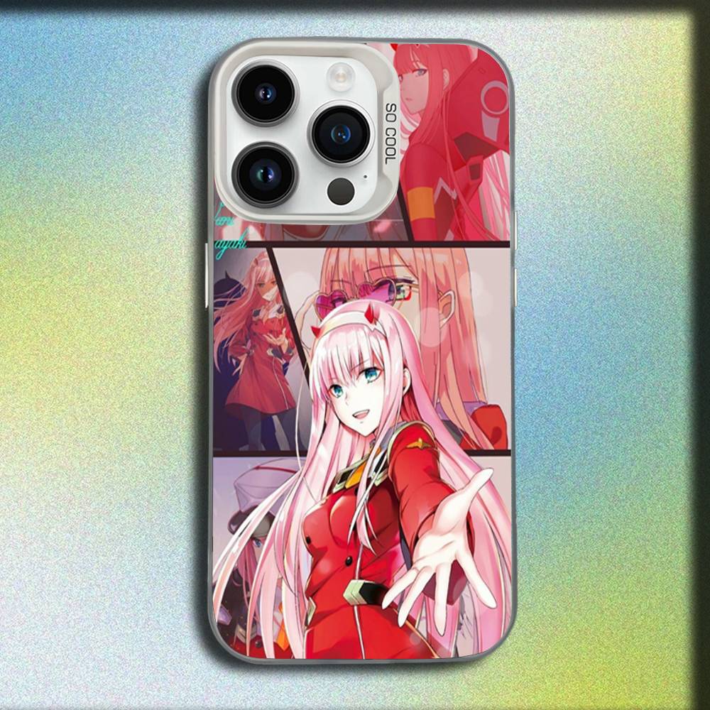 D-Darling in the Franxx Zero Two Чехол для телефона iPhone 16,15,14,13,12,11,Mini,Pro,E,SE4,MAX Белый Конфетный Матовый Ударопрочный Чехол