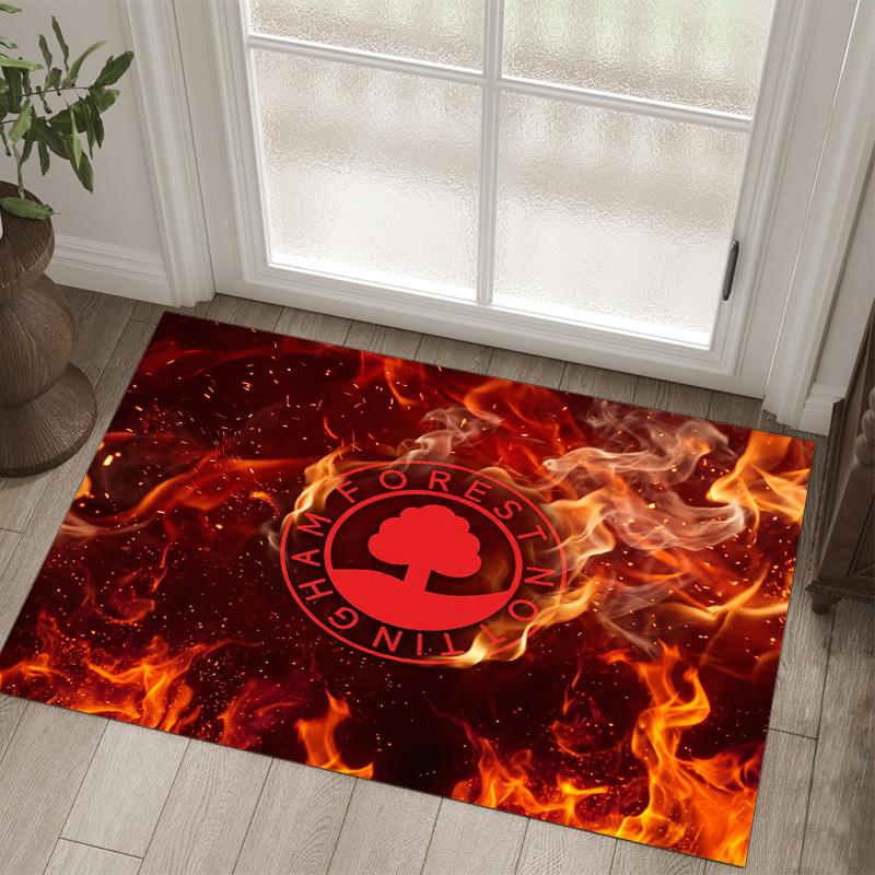 Nottingham Forest Football Design Crystal Velvet Carpet Cozy Non?Slip Printed Rug For Bedroom Living Room Entrance