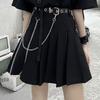 Черная плиссированная юбка в стиле панк, женская мини-юбка в стиле Харадзюку, летняя уличная одежда с цепочкой JK Girl, хип-хоп, корейский стиль