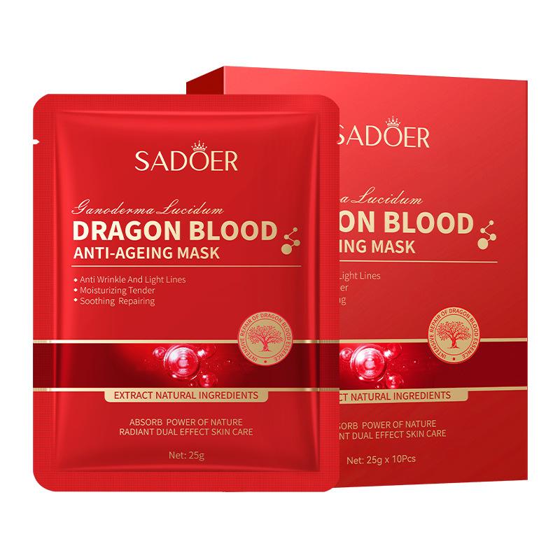 10 шт., никотинамидная восстанавливающая маска с кровью дракона, увлажняющий кристаллический коллагеновый гель для ухода за кожей лица