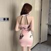 Chinese Style Sexy Mesh Halter Cheongsam Bodycon Dress