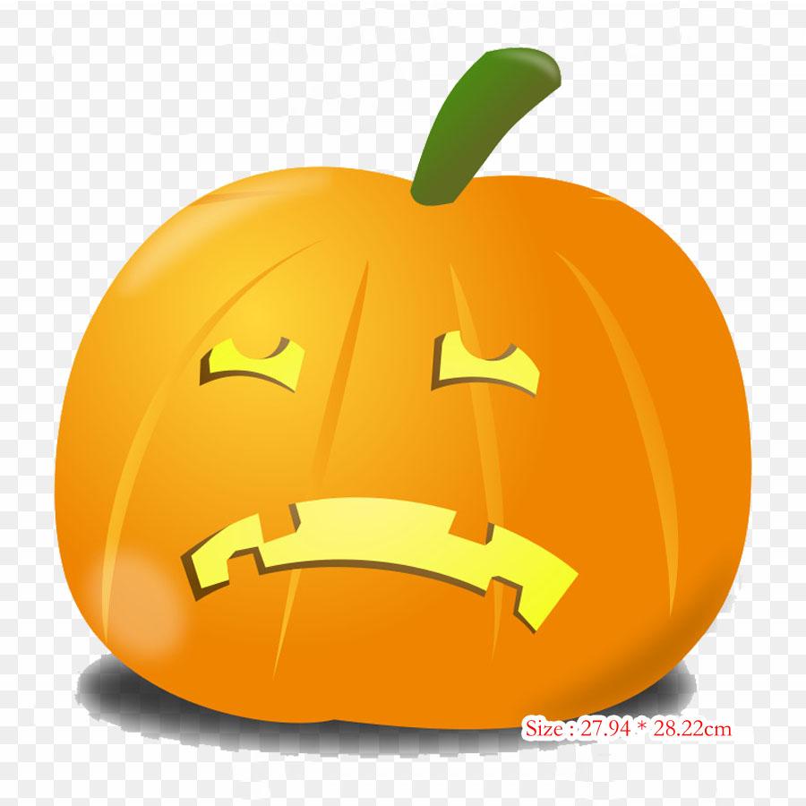 Halloween Sad Pumpkin Pumpkin Jack O' Lantern Iron On Heat Transfer Printing Vinyl Patches Sticker for Clothes DIY Appliques Washable Patches