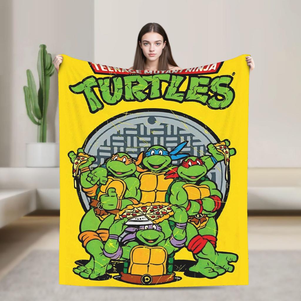 TMNT Game  Blanket Quality Warm  Bedding Throws Winter Airplane Travel Couch Chair Funny Bedspread