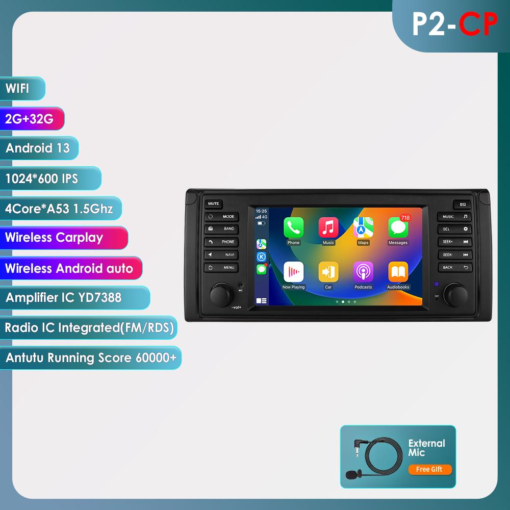 OSSURET 7-дюймовая 8-ядерная магнитола Android Auto для BMW 5 E39, X5 E53, M5 с 8 ГБ ОЗУ, 128 ГБ памяти
