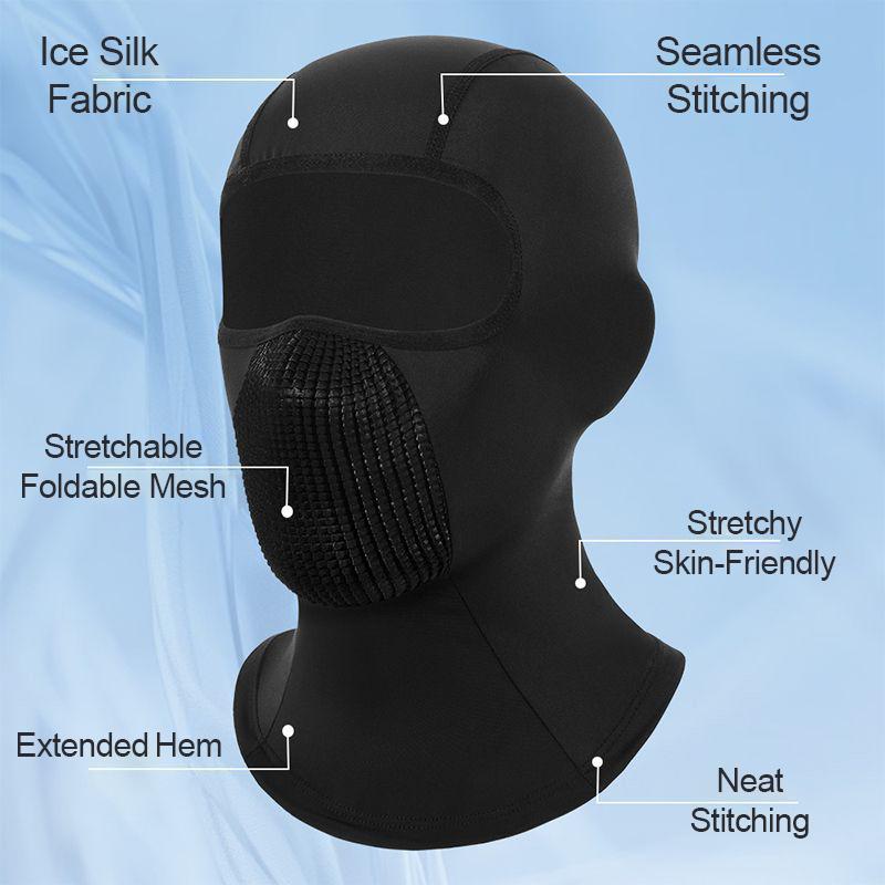 Motorcycle Balaclava Cycling Breathable Outdoor Helmet Liner Summer Sun Protection Cooling Full Face Neck Gaiter Quick Dry Sport
