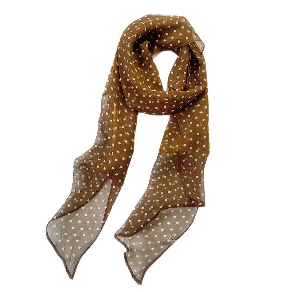 Light and breathable silk scarf women's streamer narrow long scarf fashionable versatile elegant temperament summer yarn scarf small scarf