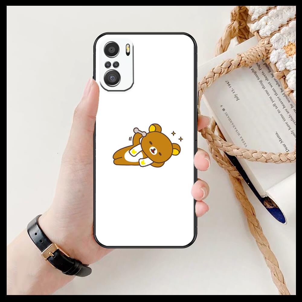 TOPLBPCS Cute Rilakkuma Phone Case For Xiaomi Redmi 11 Lite Pro Ultra 10 9 8 MIX 4 FOLD 10T Black Cover Silicone Back Prett