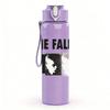 1PC The fall band dark collage print 750ml colorful plastic sports water bottle leakproof pop up lid with straw for outdoor work home use