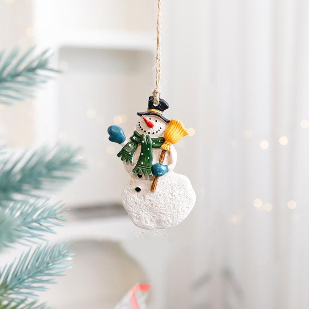 Resin Christmas Tree Hanging Ornament Snowman Xmas Pendant Christmas Gift Toy