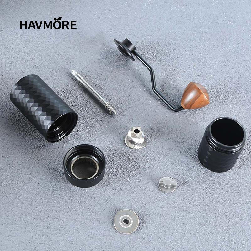 HAVMORE Обновленная ручная кофемолка CNC Профессиональная из нержавеющей стали Алмазная Регулируемая Ручная Жерновая Для помола кофейных зерен