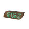 Digital Mirror Surface Alarm Clock 2 Levels Brightness LED Alarm Clock Snooze Function Temperature Humidity Display Clock