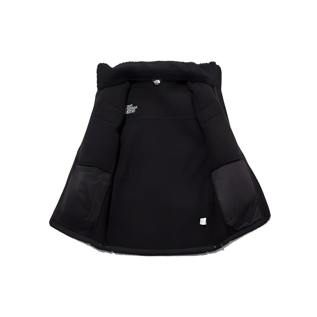 THE NORTH FACE Velvet Jackets Unisex Black Stand Collar Thickened NN4FL54D