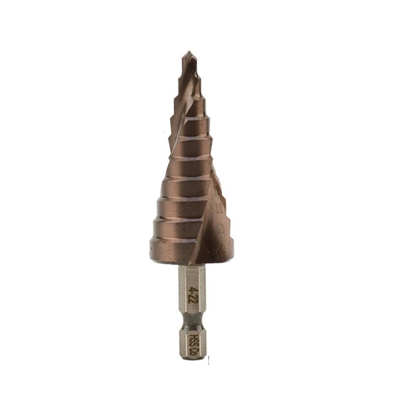 Прецизионное ступенчатое сверло, несколько размеров, спиральная канавка, для металлообработки, алюминия, нержавеющей стали, с шестигранным хвостовиком 1/4"