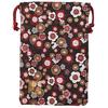 Senshishuin Nishijin Brocade Drawstring Bag Black Plum and Small Rabbit Medium Size (Lined) - Design,
