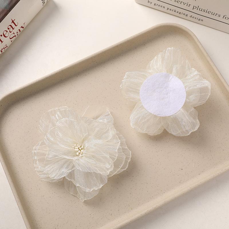 Elegant Fabric Flower Organza Flower Organza Material Flower Shape Diy Accessories Multicolor Jewelry Accessories Wedding