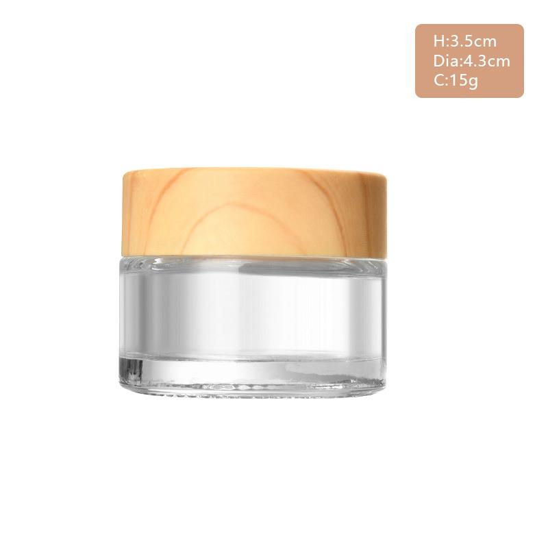 Мини-стеклянная банка для косметики, подкладка под наполнение, крышка под дерево, флакон, крем для лица, помада, контейнер для хранения, глазурь, многоразовый