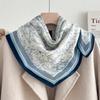 Chessboard plaid 71CM cotton and linen silk scarf small square scarf women's spring and autumn summer thin scarf scarf linen headscarf belt