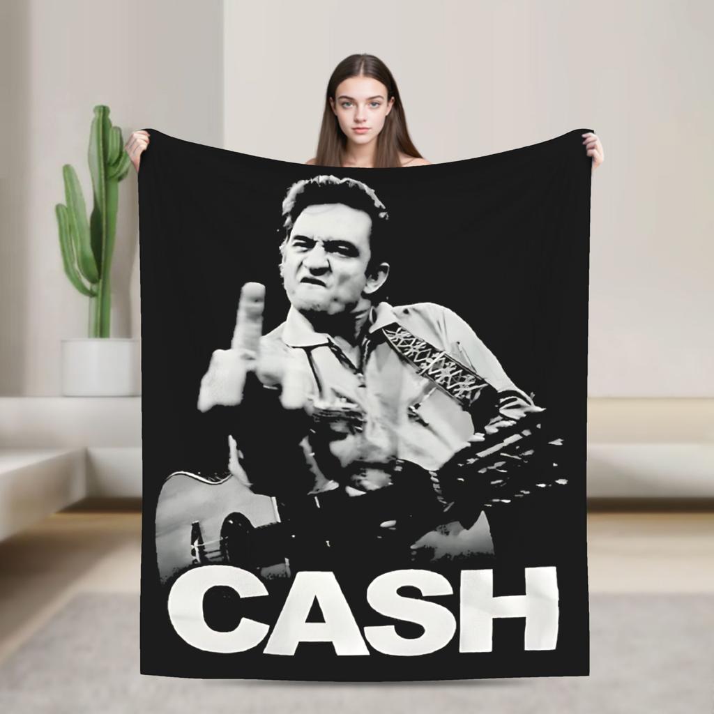 Johnny Cash at The Savoy London 1959 Plush Blanket Girls Boys Flannel Throw Blanket For Bedroom Super Warm Bedspread Gift