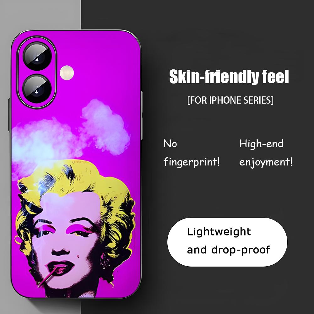 Art A-Andy Warhol Draw Phone Case For iPhone 17 16 15 14 13 12 11 X XR XS 8 Plus Mini Pro Max Soft black Shockproof Cover