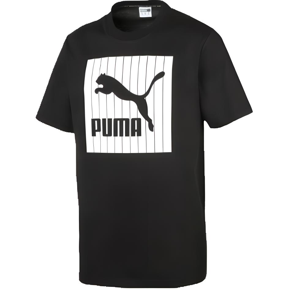 Puma Футболка с коротким рукавом и круглым вырезом с логотипом Sport Print, мужские топы, черные 579871-01