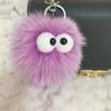 Natural Fox Fur Key Ring for Women Luxury Bag Car Keychain Cute Gift Fluffy Plush Dolls