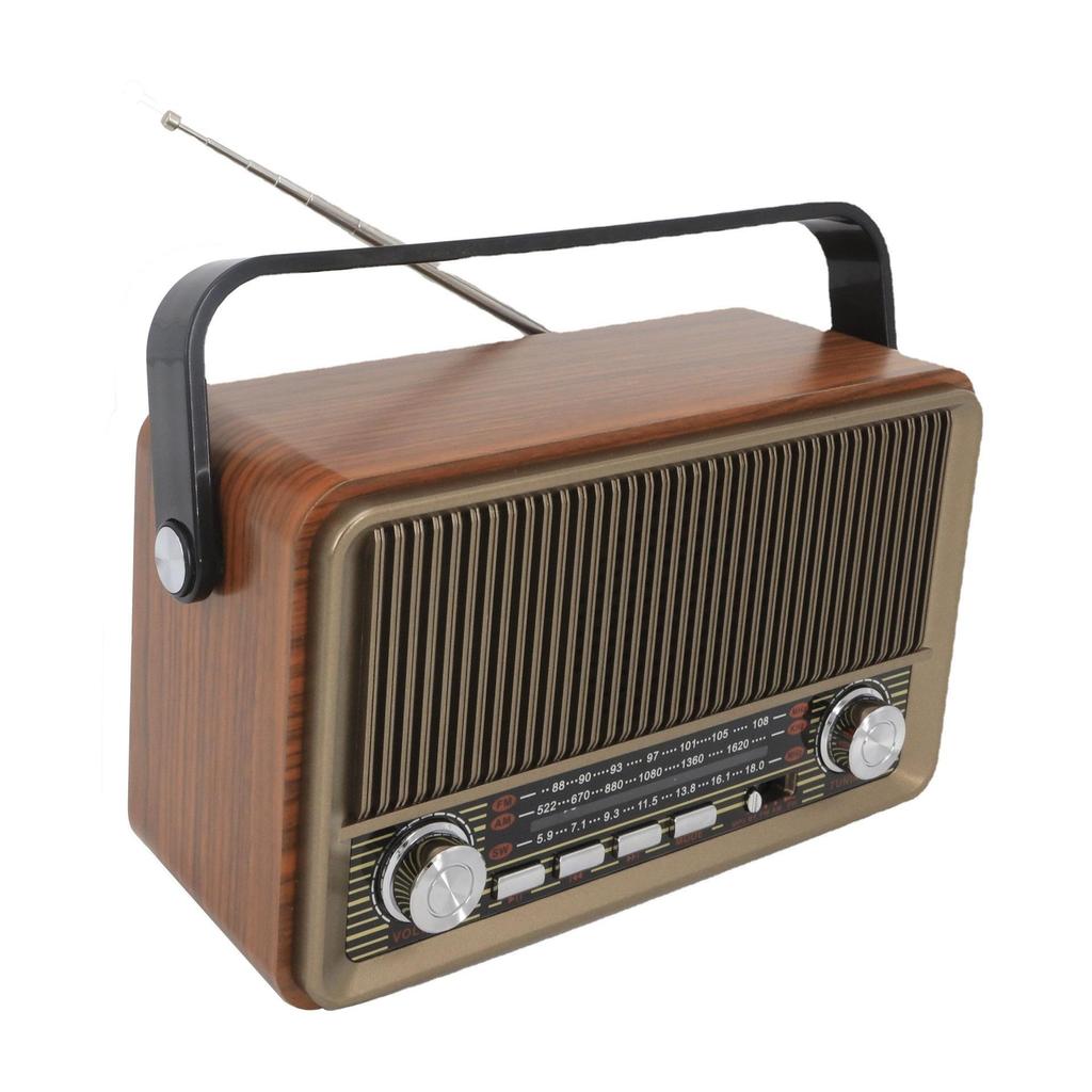 Ретро деревянный дом Bluetooth Радио Стереодинамик Mp3 Музыкальный плеер Динамик Am Fm Sw Многодиапазонный TD/USB