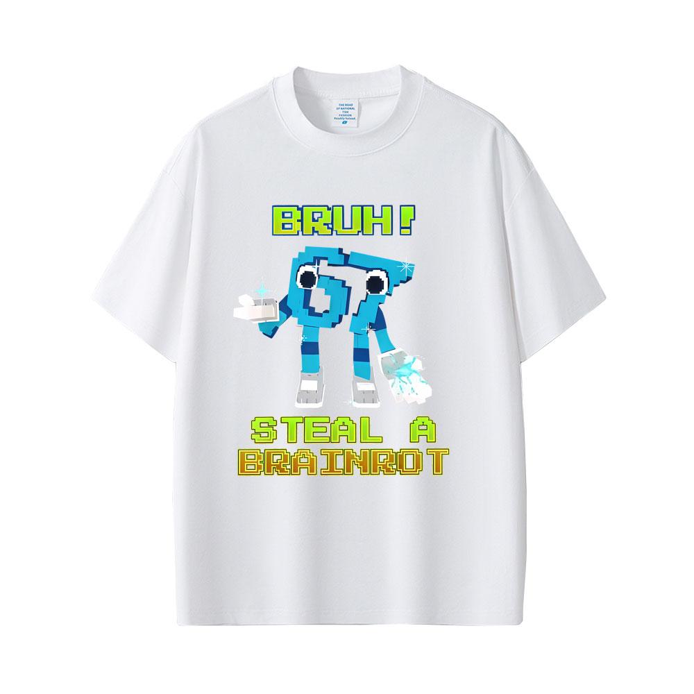 Funny Italian Brainrot Six Seven 67 Number Graphic Tshirt Bruh Steal A Bratnrot T Shirts Unisexs Women Casual Oversized Tshirts