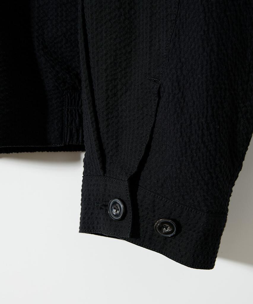 Horlisun Visitor Harrington Seersucker Jacket Black