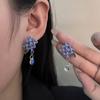 Этнические Серьги-Цветы Вышивка Шарик Синяя Атмосфера Серьги Характер Ципао Национальные Серьги