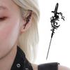 Stars Moon Diamond Setting Earrings Goth Sword Ear Hook Earrings Needle Piercing Earring Halloween Decor Gift Jewelry Accessory