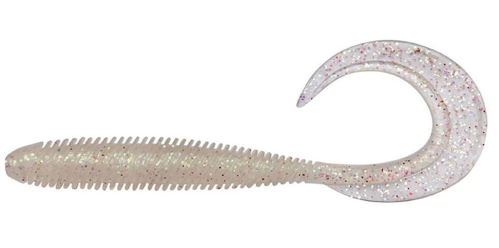 Megabass Мягкая приманка Kemuri Curly 3,5 дюйма, прозрачная голографическая (0347)