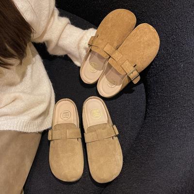 Женские баотоу и полушлепанцы Женские новые весенне-осенние туфли на плоской подошве для беременных