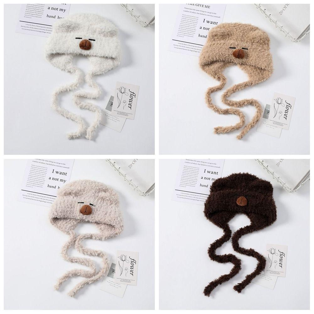 Kawaii Capybara Pullover Hat Cartoon Woolen Hat Casual Warm Cap  Cycling