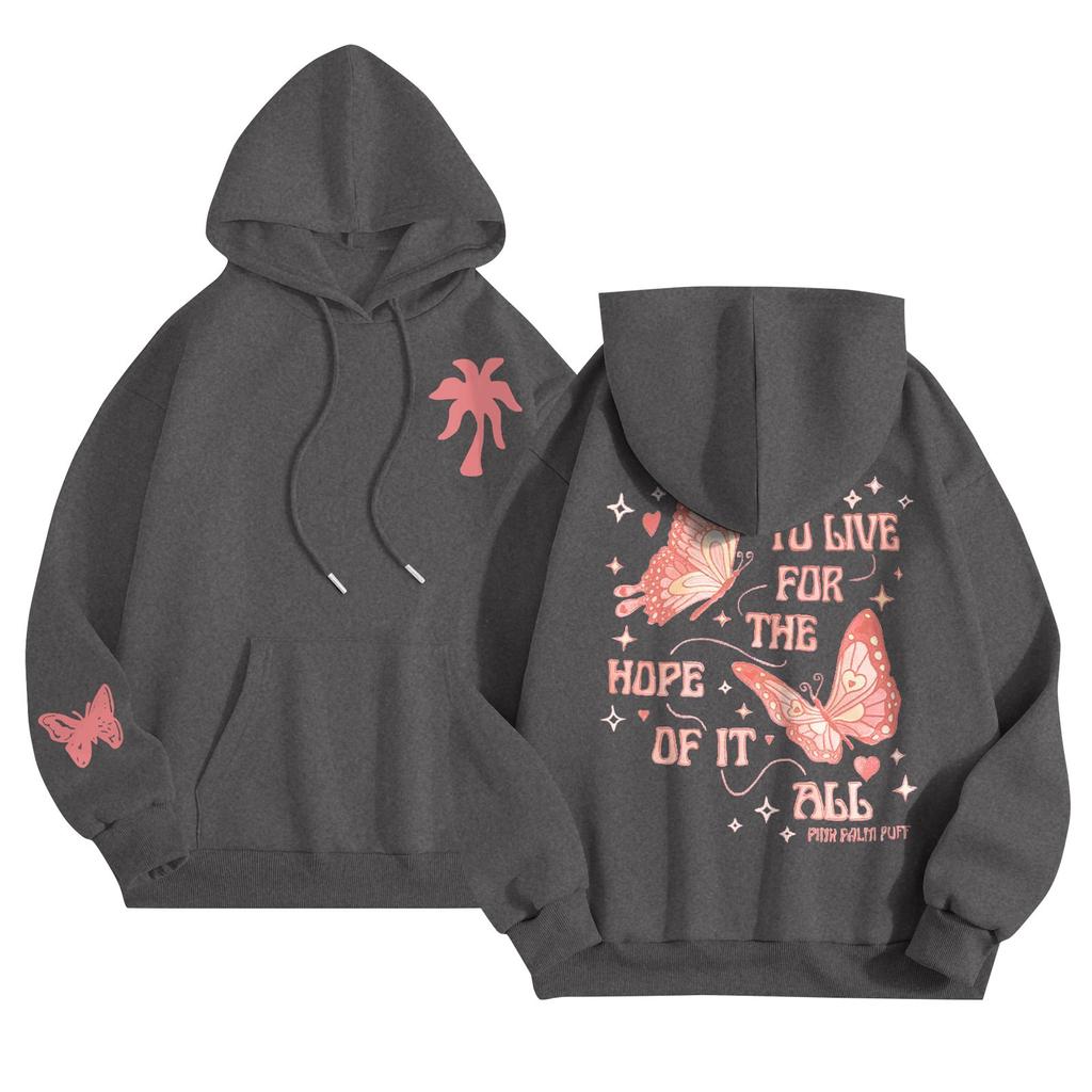 Графические толстовки с капюшоном для женщин Милый пуловер с длинным рукавом Опрятные толстовки с капюшоном с буквенным принтом Одежда на осень-зиму