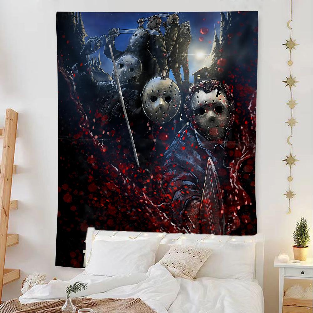 Friday the 13th DIY Wall Tapestry Hippie Flower Wall Carpets Dorm Decor Wall Art Decor