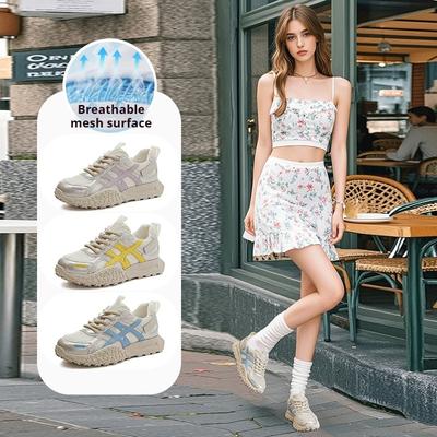 Туфли из натуральной кожи «Форрест Гамп», женские кроссовки на толстой подошве из сетки, дышащая спортивная обувь, легкая повседневная удобная обувь для пап