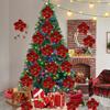 36cm High-end Glitter Artificial Christmas Flowers Xmas Tree Ornaments Christmas Tree Hang Flower Ornament 2026 New Year Decor