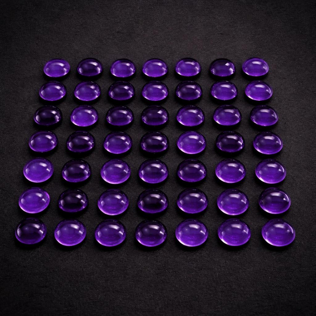 Партия кабошонов из фиолетового аметиста 13 мм – Круглые драгоценные камни для ювелирных изделий