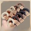High-Elastic Thick Rubber Band Hair Ring with Handmade Twist for Girls - Japanese & Korean Leather Case Ponytail Holder