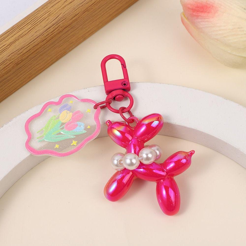 Акриловый желейный брелок в виде воздушного шара в виде собаки, милый кулон в виде тюльпана, брелок в виде щенка Kawaii, ювелирное изделие, подарок