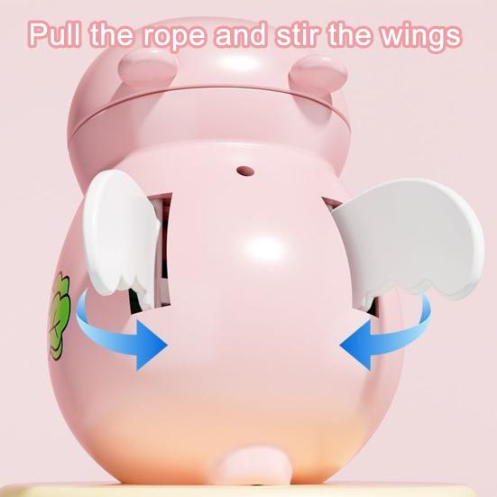1/2Pcs Pig Keychain Pendant with Flapping Wings Pull String To Vibrate Fun Toy Decoration Kids Bag Pendant Car Keychain