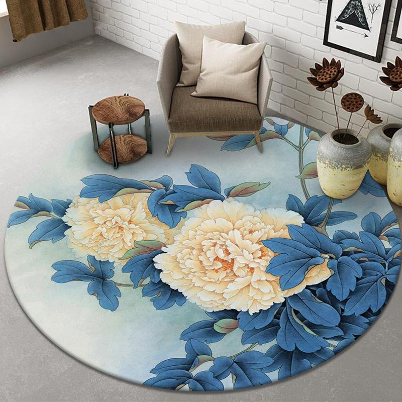 Новый круглый ковер в китайском стиле, легкий, роскошный ковер в китайском стиле у кровати, большой ковер для гостиной, противоскользящий коврик для спальни
