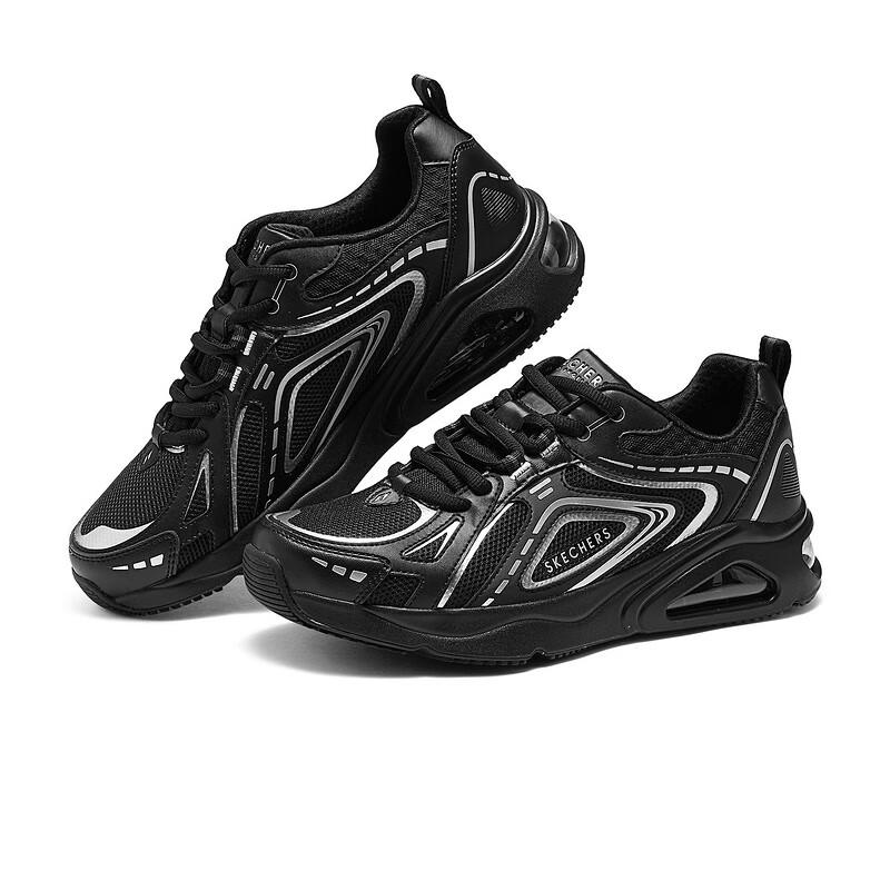 Skechers Уличные Удобные Универсальные Дышащие Упругие Низкие Беговые Кроссовки Мужские Кроссовки Черные 183096-BBK