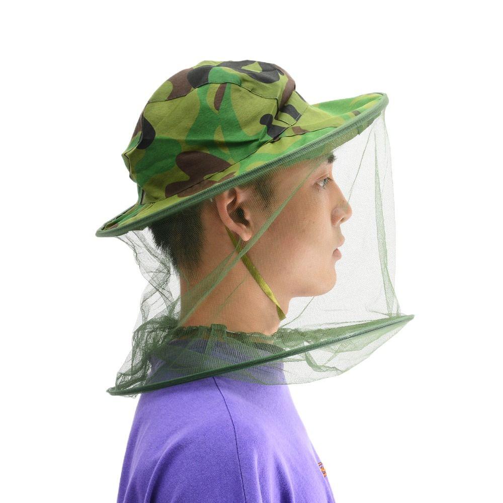 Equipment Camouflage Hat-Veil Outdoor Fishing Sun Cap Mosquito Net Hat Insect Mesh Hat Anti Bee Hat