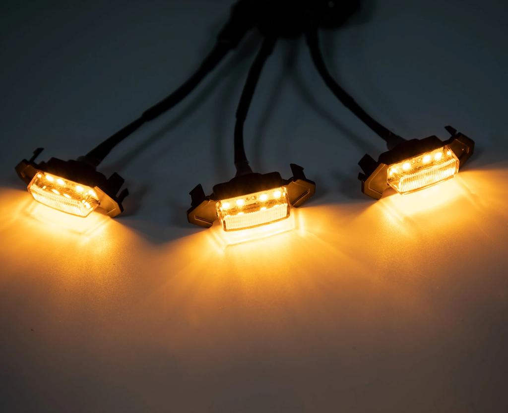 Для Toyota Tacoma 2015- 2020 Автомобильный светодиодный стробоскоп на решетку, Предупреждающий дневной ходовой огонь, Сетка DRL, Белый, Янтарный, 4 шт.