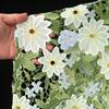 50*130cm Chic Green Embroidered Flowers Fabrics For Diy Sewing Clothes Hat Dress Garment Background Decor Art Designer Fabric