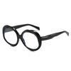 Large Frame Oval Flat Mirror, Simple Round Glasses Frame For Women With Contrasting Colors
