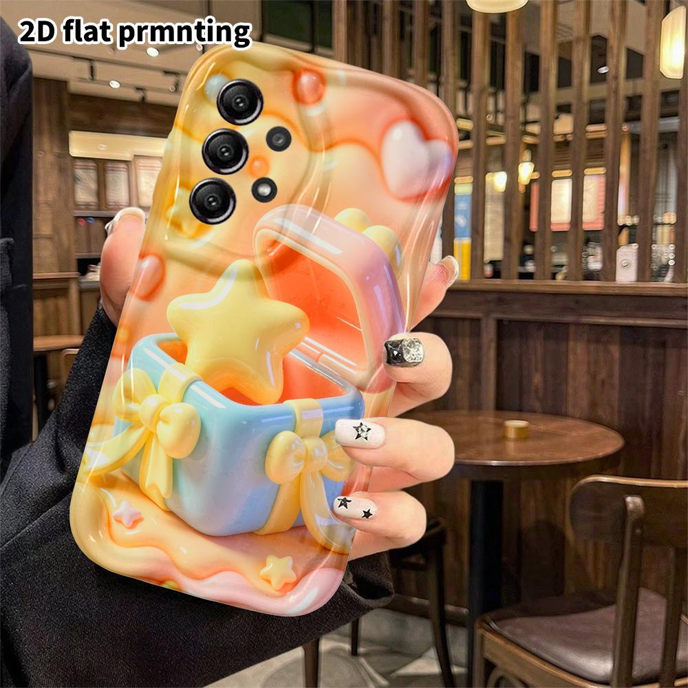 Phone case: 2D flat design suitable for Samsung Galaxy A34 A35 M05 M06 S20 S22 S21 FE Plus 5G protective case, star gift box, perfect Christmas and Ha
