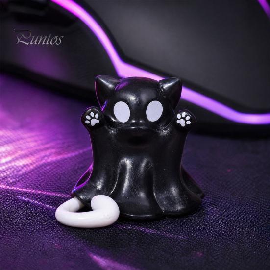Черная Кошка-Призрак Декоративная Фигурка, 3D Печатное Декоративное Украшение, Фигурка с Гладкой Поверхностью, Мини Настольное Украшение, Подарок на Хэллоуин для Влюбленных, Статуэтка